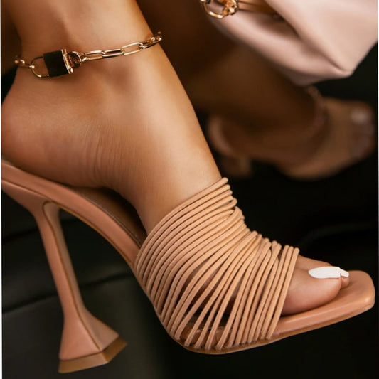 Bella Chrome Nude Heel